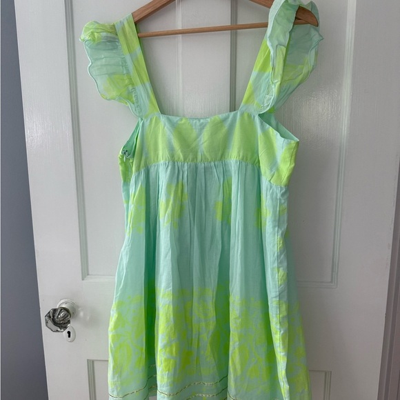 Juliet Dunn Baby Doll Dress Dhaka Print + Silver Trim NWT JD 3 Large Tuckernuck - Picture 7 of 8